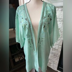 Andree Kimono, Duster, Cardigan, Throw,Bathing Suit Cover Up. Oversized Sz Small